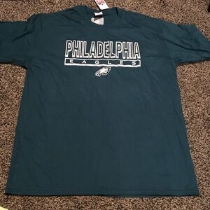 Port &Co Green Short Sleeve Tee with Philadelphia Eagles Logo